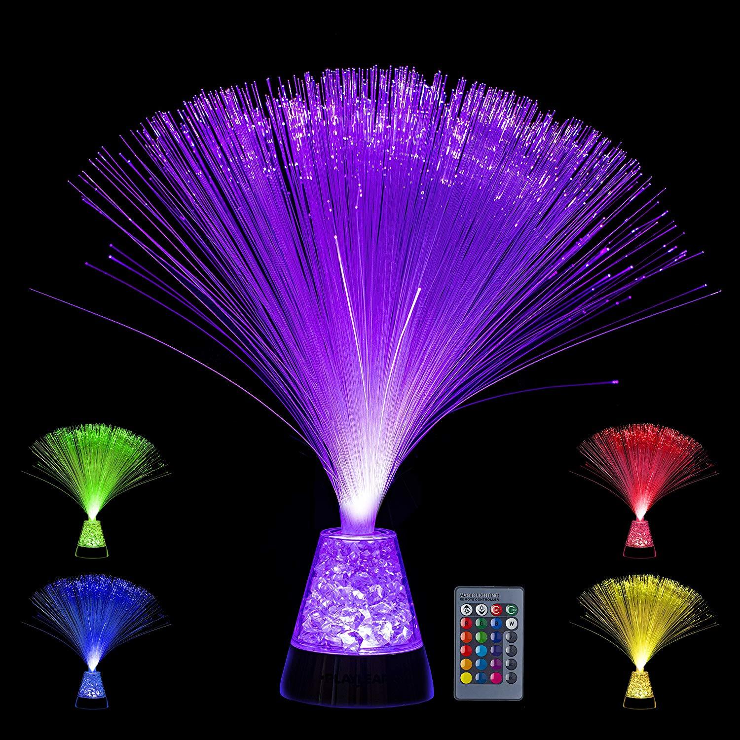 Fiber optic lamps: 16+ RGB hues + twinkly strands craft immersive visuals, turning spaces into cozy, magical havens with one touch.